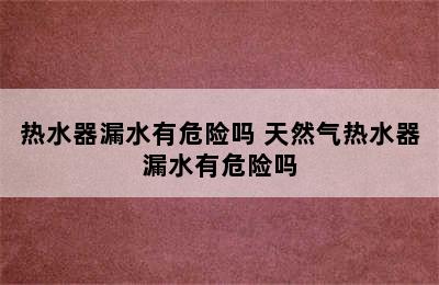 热水器漏水有危险吗 天然气热水器漏水有危险吗